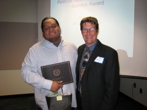 POSC Outstanding Service awardee, Alex Reyes, and Dr. Rich Haesly 