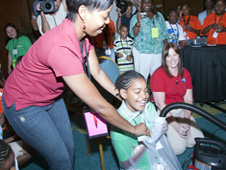  A student engages in a hands-on activity at the Minority Student Education Forum