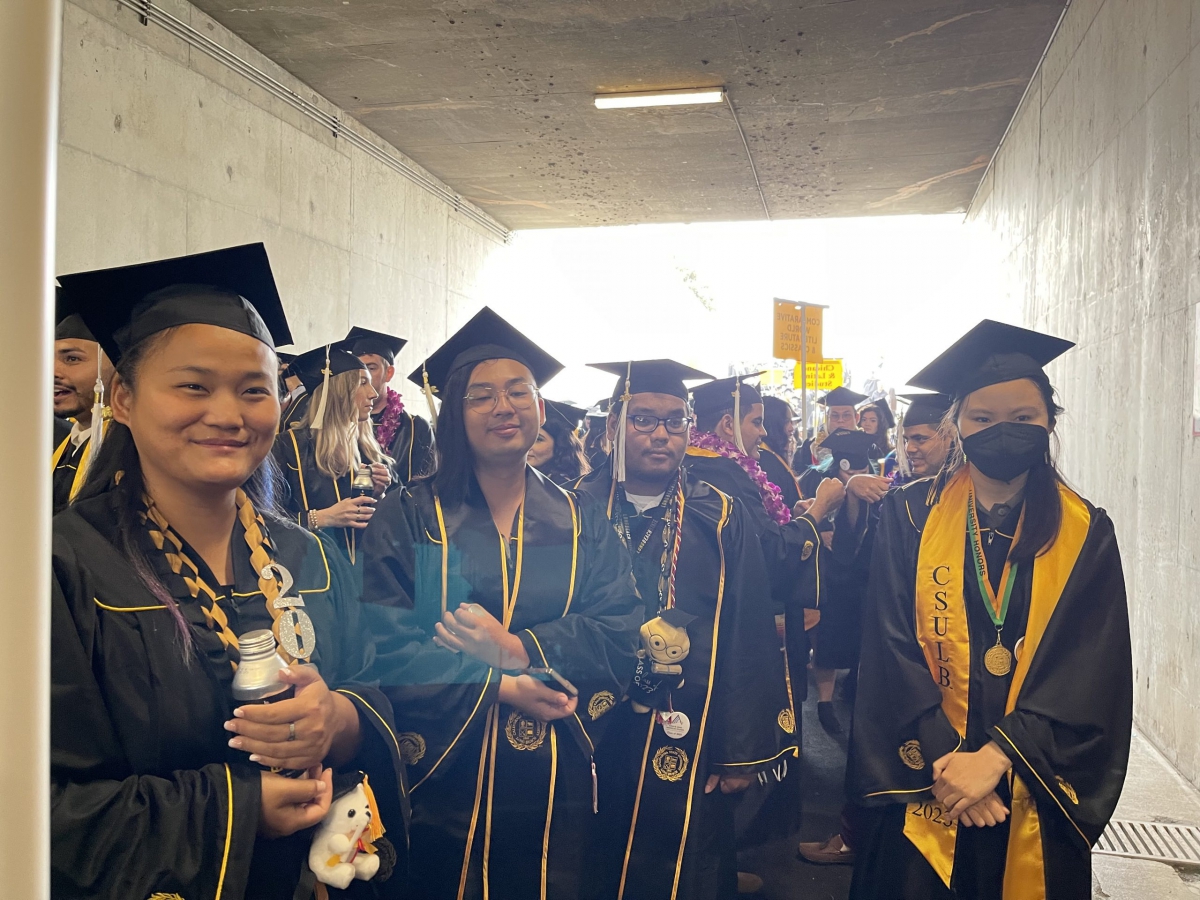 AAAS students waiting to walk at Commencement     