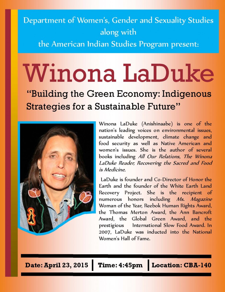 Winona LaDuke Flyer - Revised - 04-06-15