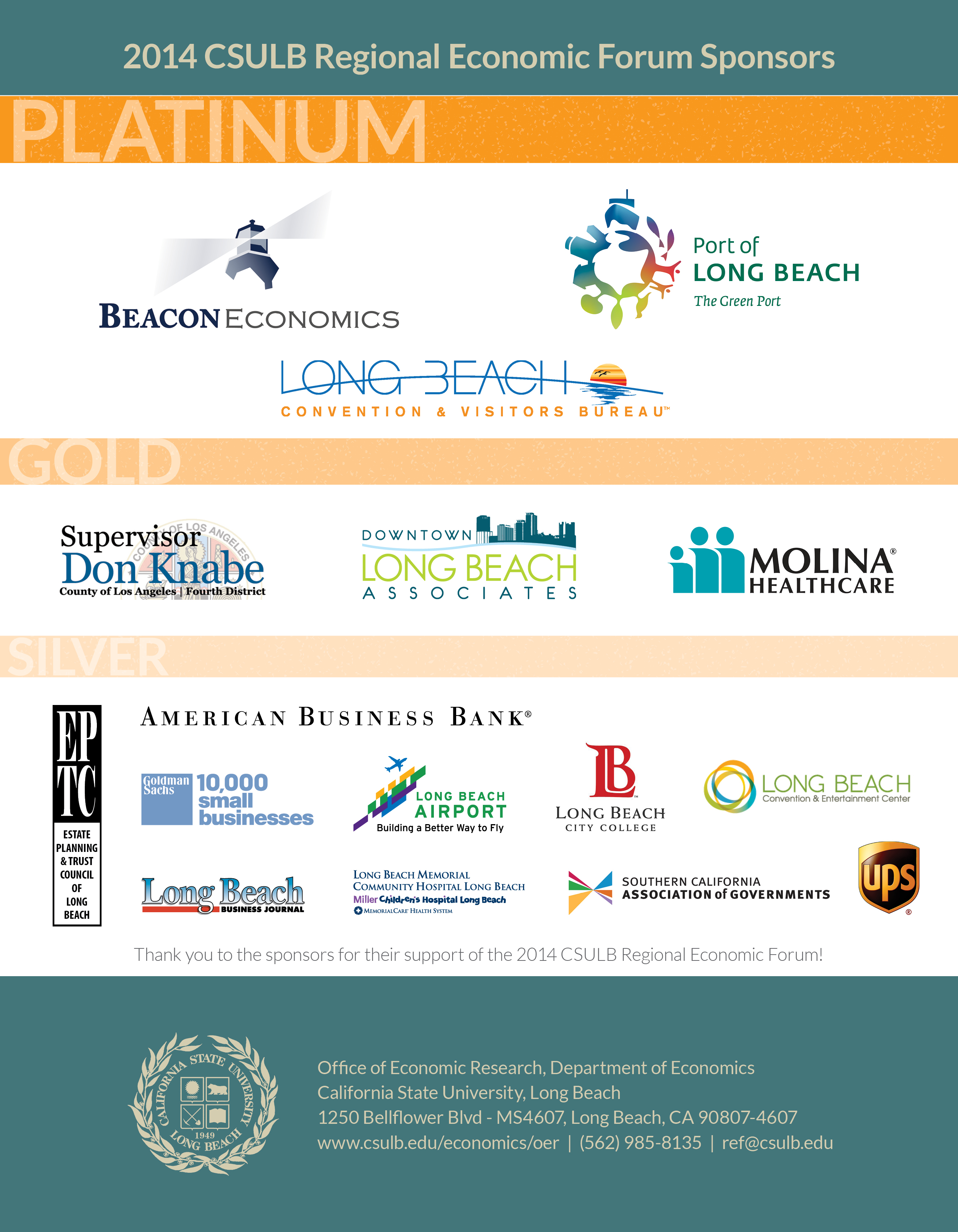2014 Regional Economic Forum Sponsors