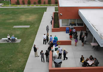Students outside the Outpost
