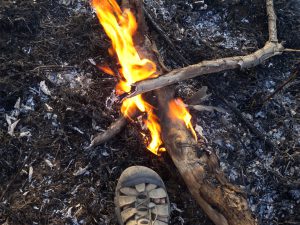 Fire Near a Foot