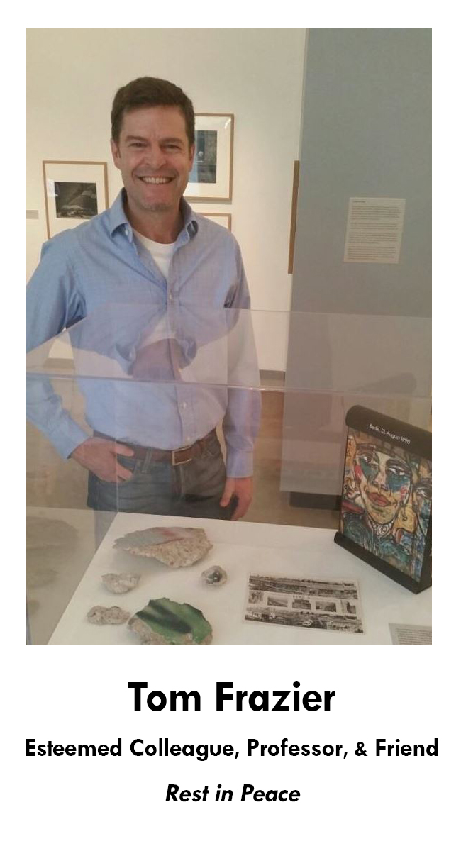 Photo of Tom Frazier with Pieces of the Berlin Wall