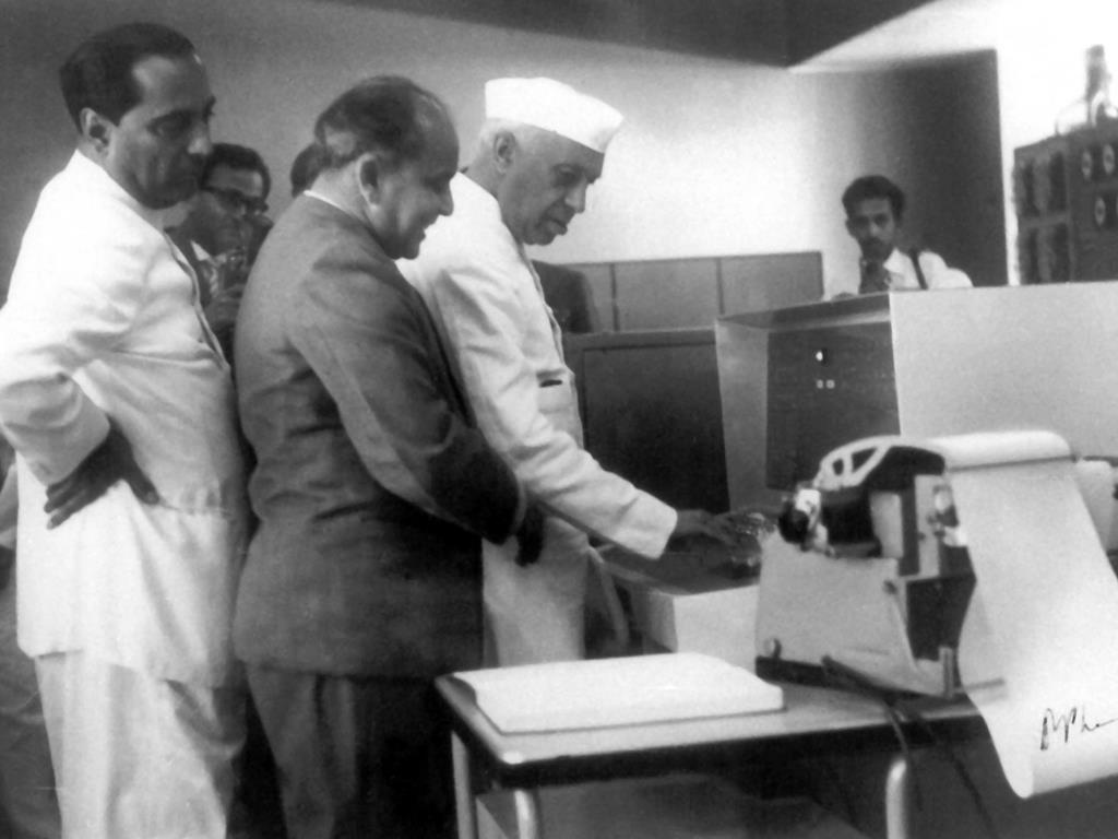 The image attached is of Bhabha showing Nehru India's first computer - the TIFRAC.