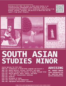South Asian Studies Minor - Fall 23 Flyer