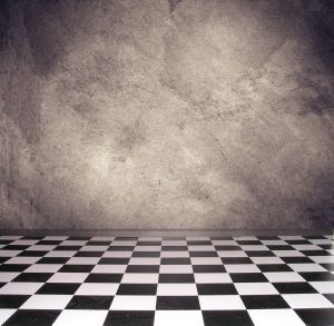 Checkered Floor and Slate Wall