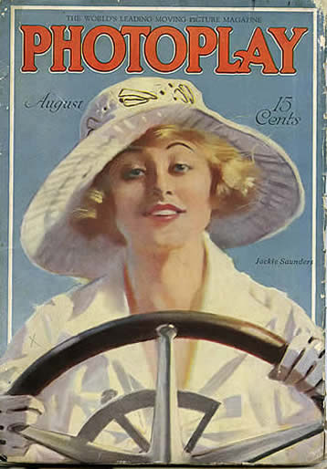 Photoplay magazine cover with Jackie Saunders