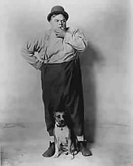 Publicity shot of Fatty and Luke, his dog