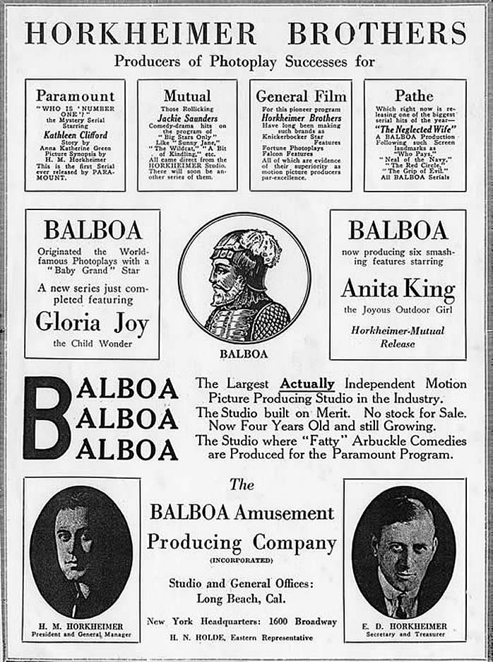 Publicity page, 1918 (courtesy of Marc Wanamaker).