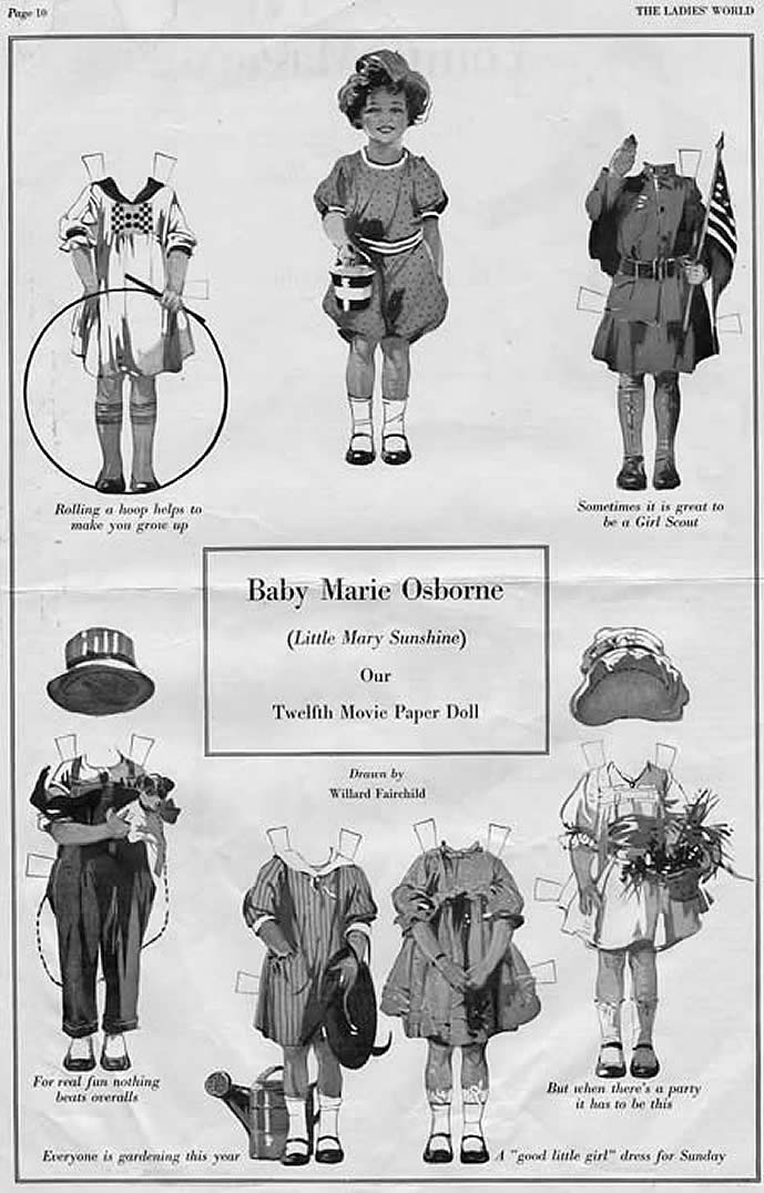 Paper Doll based on Baby Marie, the actress