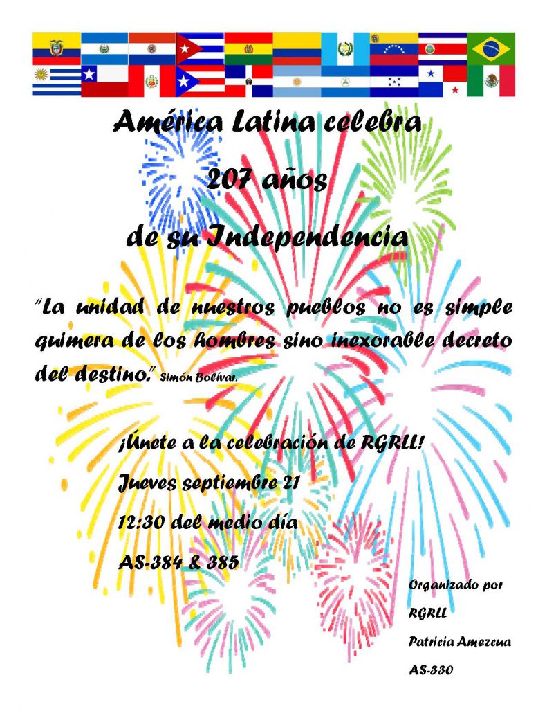 Independencias Latino Americanas 2017 evento-flyer