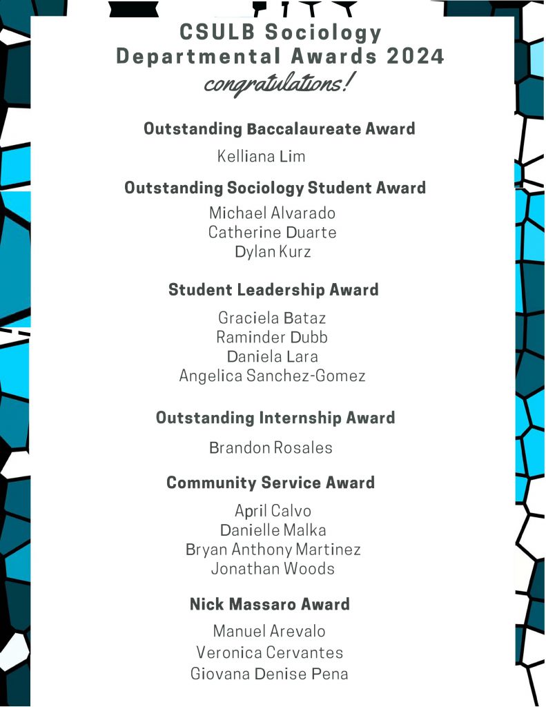 Sociology Academic Awards 2024 Flyer - Front
