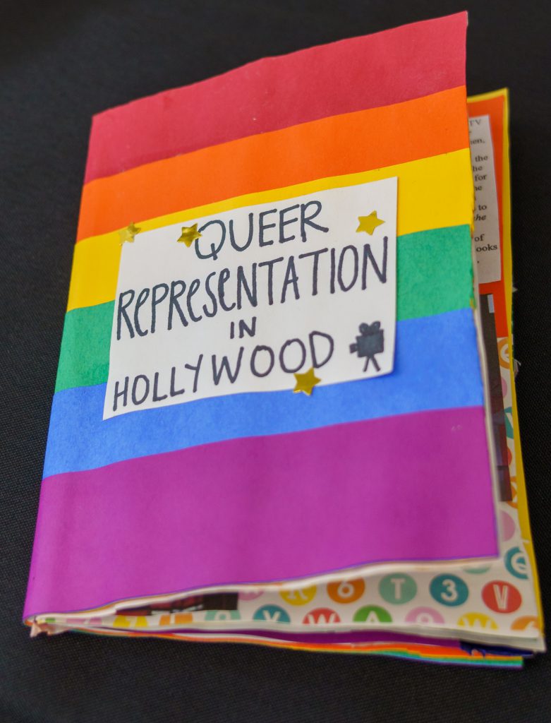student-made magazine that reads "Queer Representation in Hollywood"