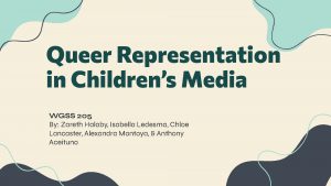 Presentation cover page: Queer representation in Children's media