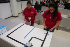 Robot competition race. The robot was able to pass the corner obstacle.